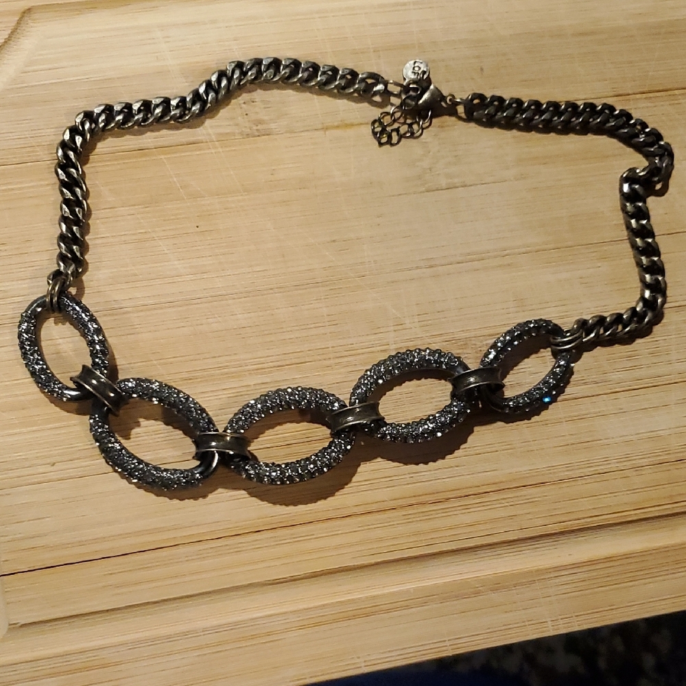 Loft Rhinestone Chain Link Necklace - image 1